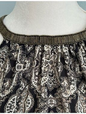Joie Francis 100% Silk Embellished Print Halter Style a-line blouse